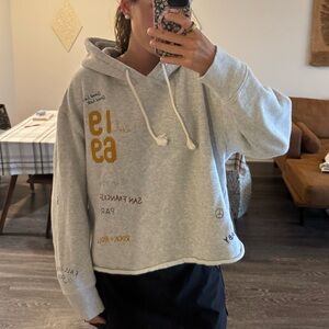 GAP Gray Graphic Hoodie for Women